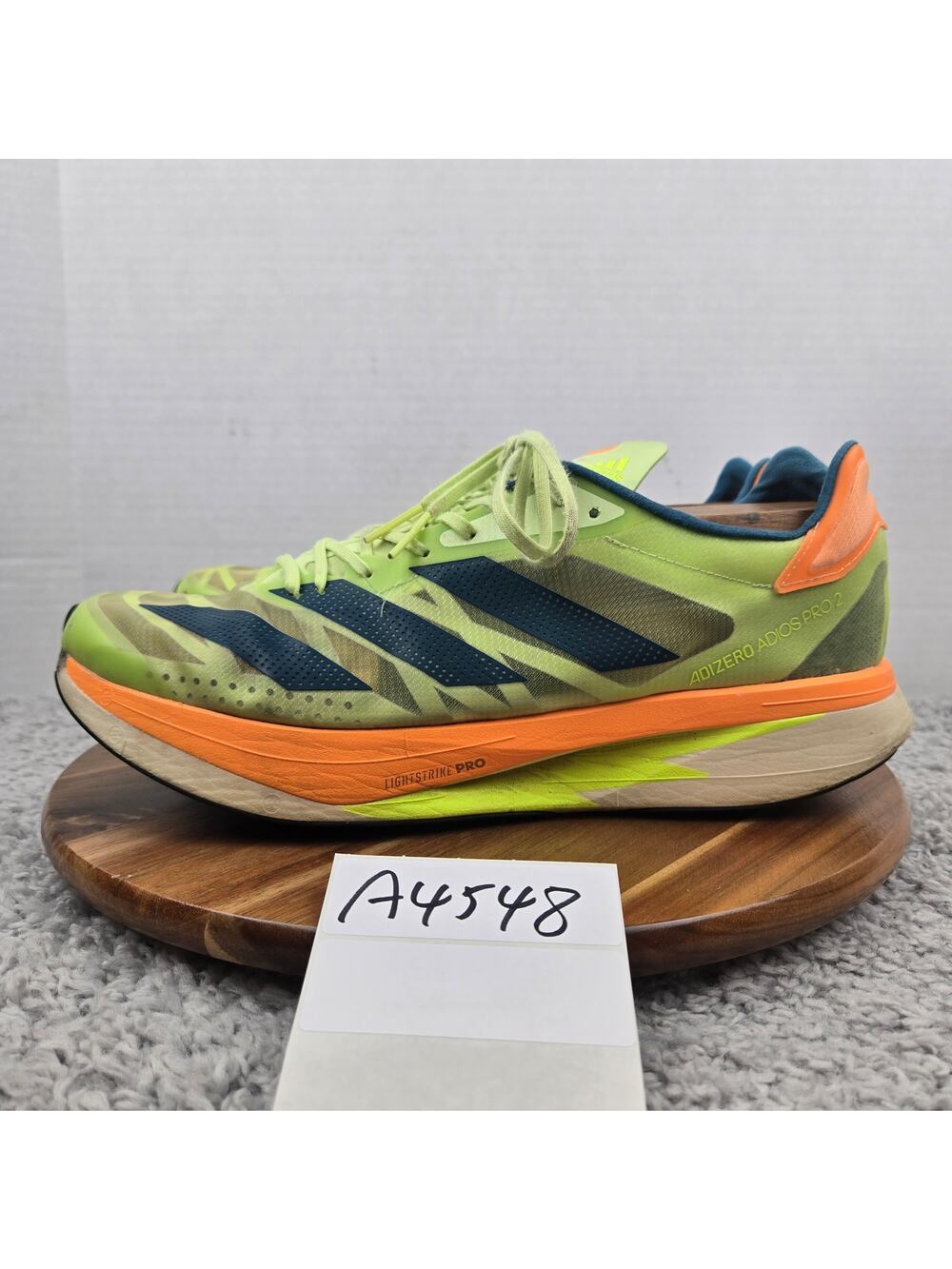 Adidas Mens 12 Adizero Adios Pro 2 Pulse Lime Athletic Road Running Shoe GX3124